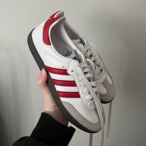 Adidas Samba red and white mens 6.5
